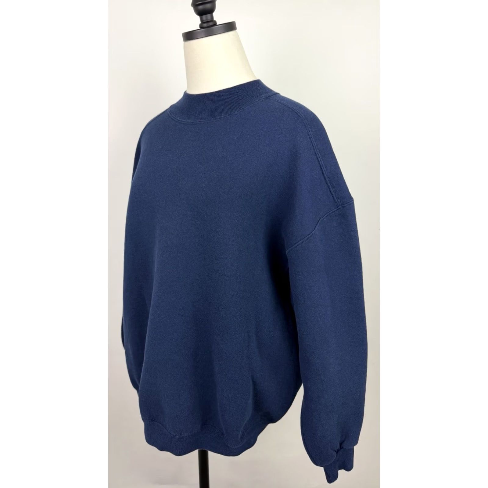 Vintage VINTAGE CHIC Sweatshirt Womens XL Navy Blue Blank Crewneck 90s Preppy Mom Size XL / US 12-14 / IT 48-50 - 5 Thumbnail