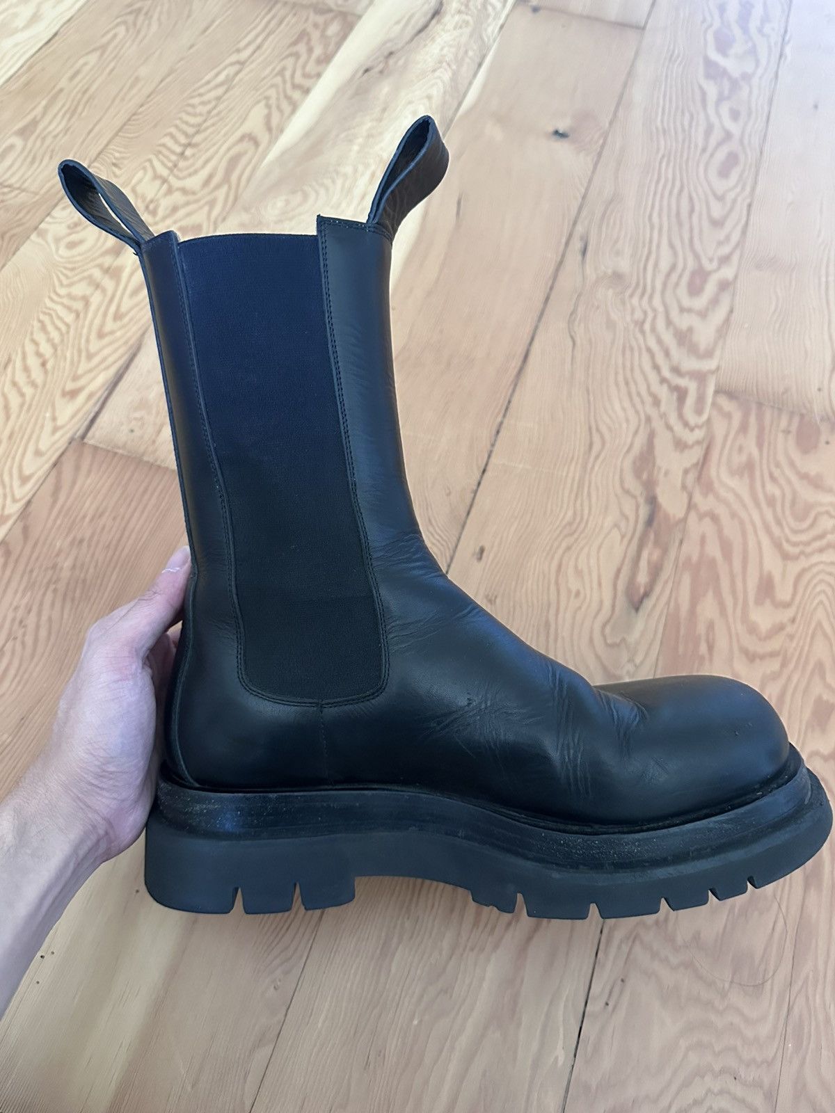 Bottega Venetta ラグブーツ lug boots 40 Lug leather ankle boots Bottega Veneta Green size 40 IT in Leather