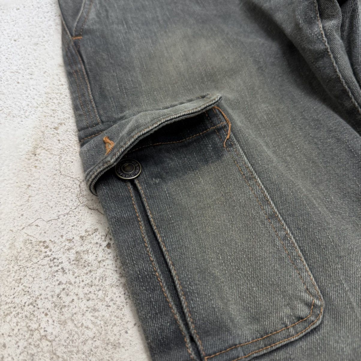 Japanese Brand Pendora Cargo Utility Flare Denim Pants Size 25" / US 0 / IT 36 - 6 Thumbnail