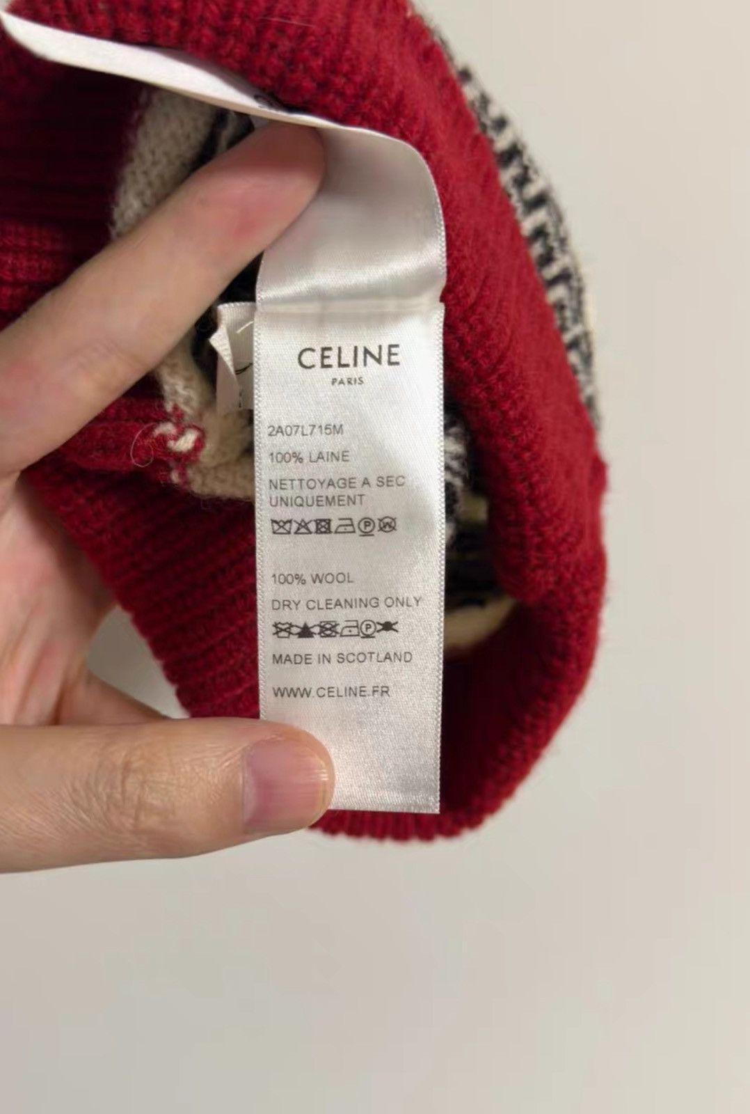 Celine Celine Ethnic Style Logo Beanie – Runway Knit No-Brim Hat Size ONE SIZE - 4 Thumbnail