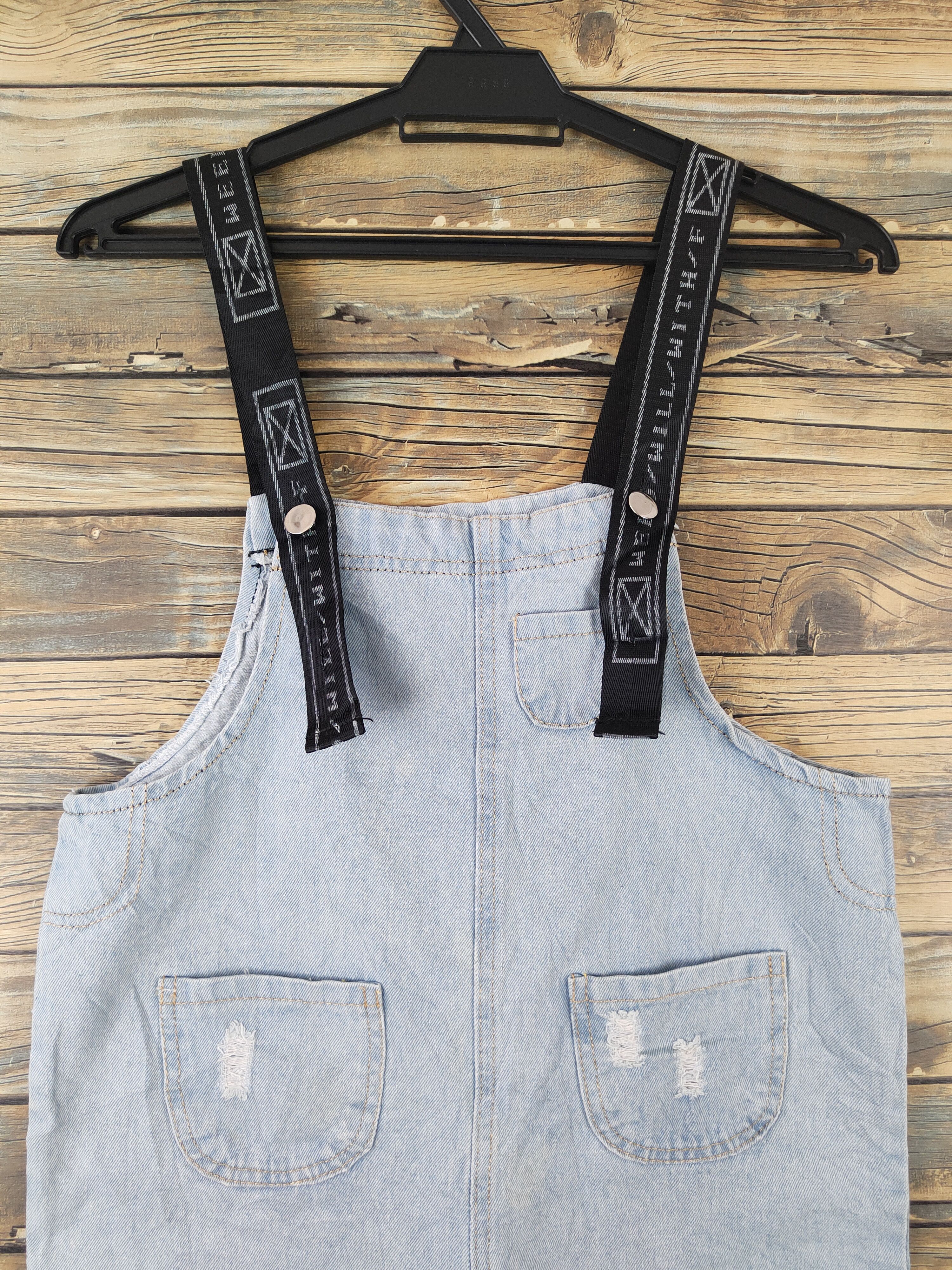 Japanese Brand × Vintage Vintage Japanese Brand Light Blue Denim Shortall Jumpsuits Size 34" / US 12 / IT 48 - 2 Thumbnail