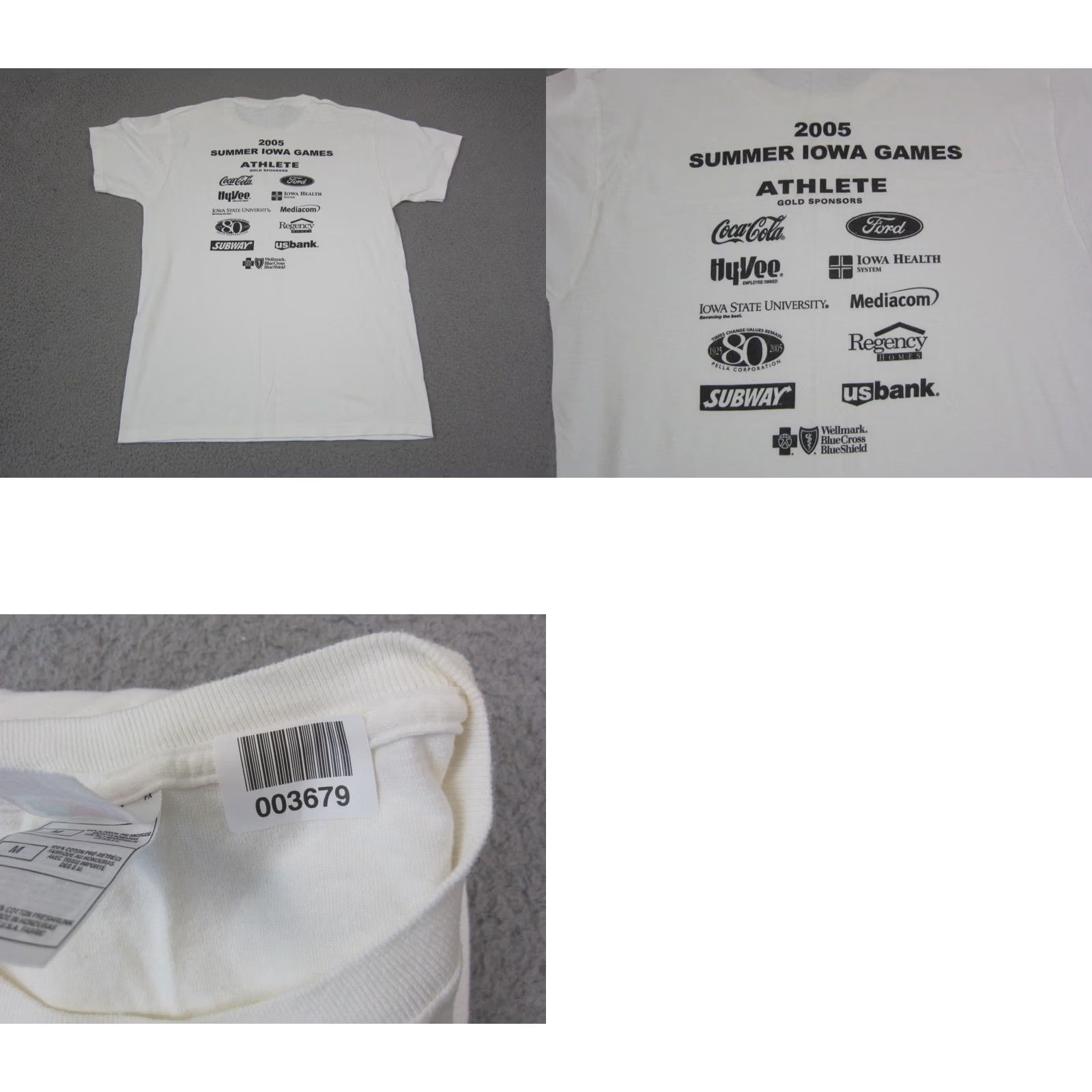 Fruit Of The Loom VINTAGE Fruit of the Loom Iowa Games Shirt Adult Medium White Summer Hawkeyes 2000s Y2K Mens Size US M / EU 48-50 / 2 - 8 Thumbnail