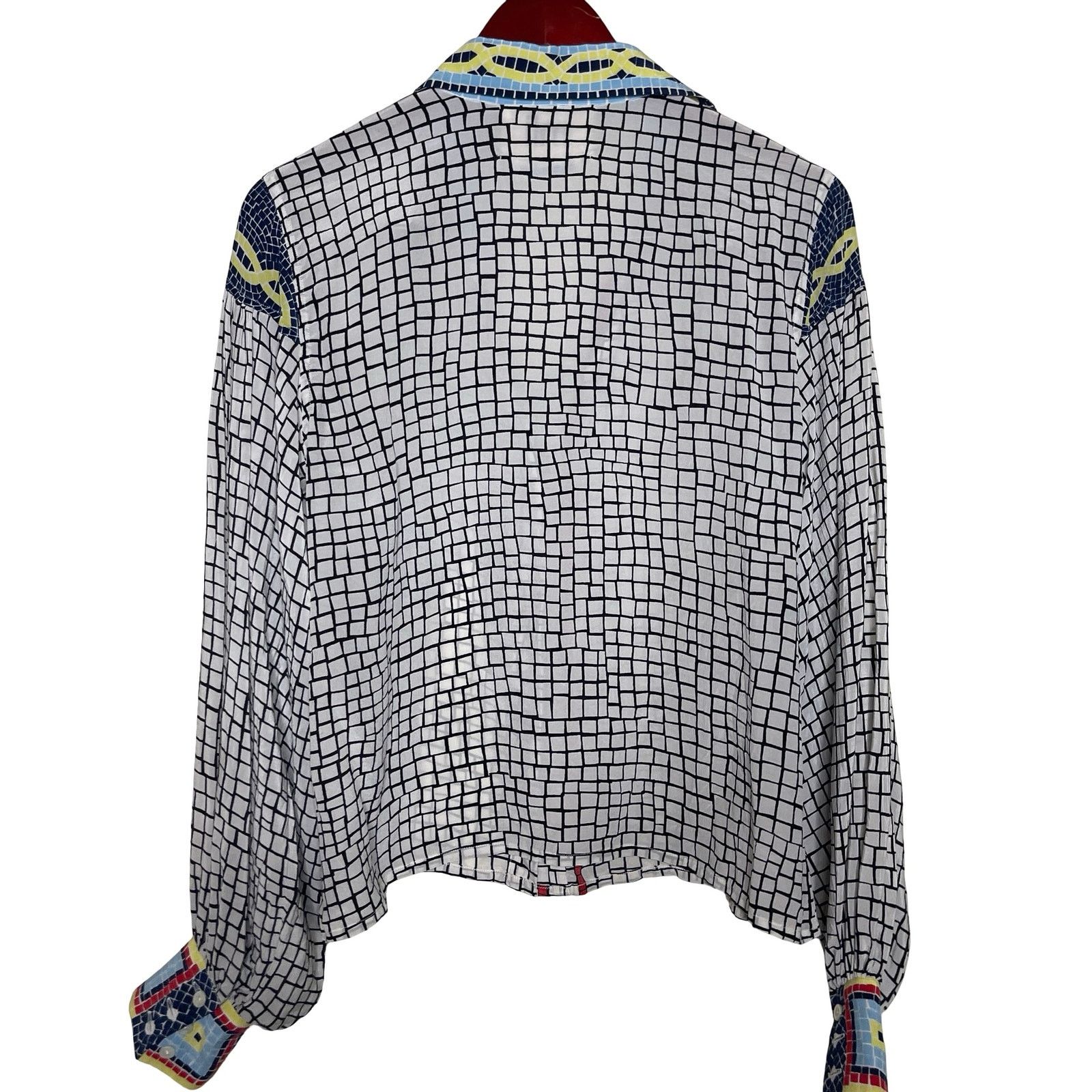 Other MII Aux Cyclades Collection 100% silk Mosaik Blouse sz XS Size XS / US 0-2 / IT 36-38 - 7 Thumbnail