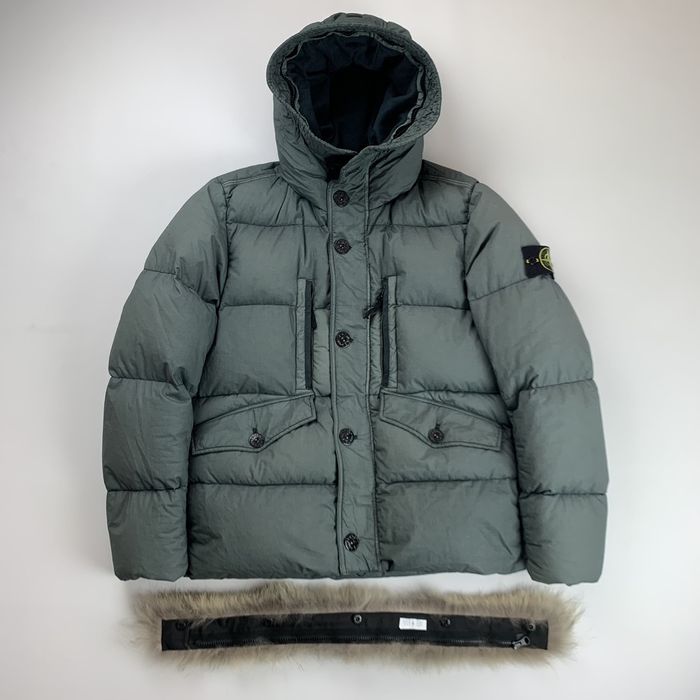 Stone island resin poplin down jacket 2025