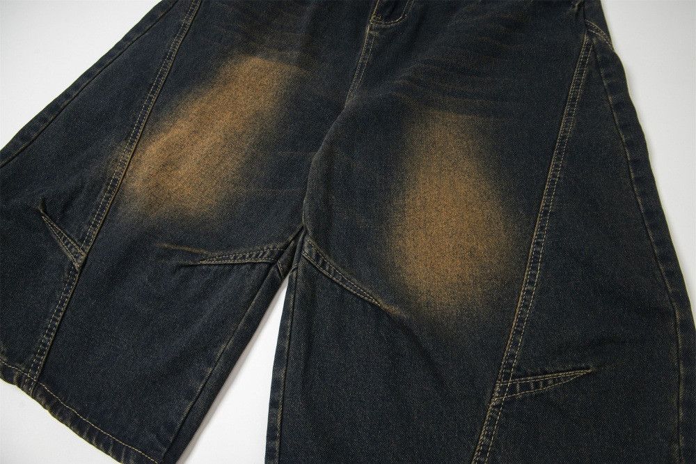 Japanese Brand × Jean Men's loose wide-leg cargo punk distressed denim shorts Size US 32 / EU 48 - 6 Thumbnail
