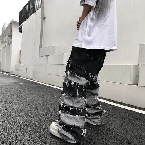Designer × Japanese Brand Jeans Patchwork Darkwear Size US 30 / EU 46 - 1 Thumbnail