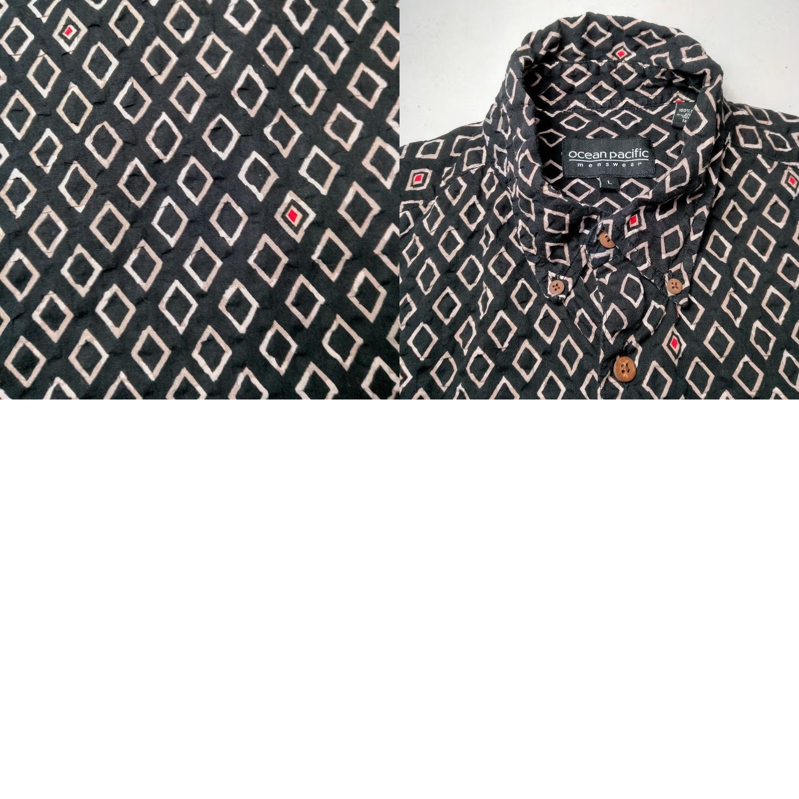 Ocean Pacific VINTAGE Ocean Pacific Shirt Mens L Blue 90s Geometric Batik Button-Up Short Sleeve Collared Surf Casual Size US L / EU 52-54 / 3 - 8 Thumbnail