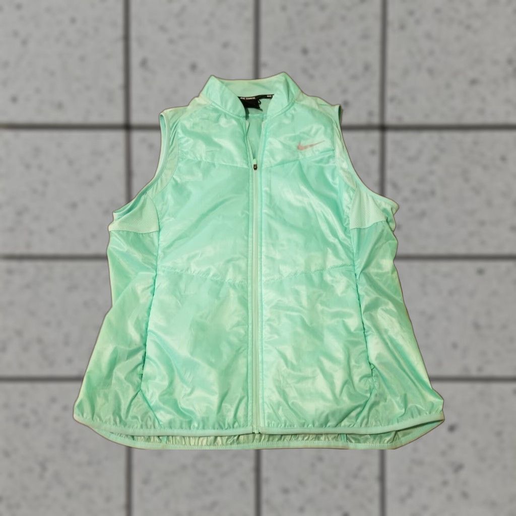 Nike Womens Nike Full Zip Vest XL Green Athletic Running Workout Jacket Size XL / US 12-14 / IT 48-50 - 1 Thumbnail