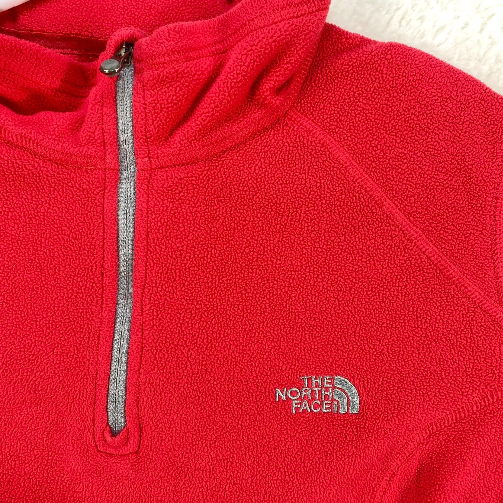 The North Face The North Face 1/4 Zip Fleece Womens Large Red Pullover Outdoor Casual Shirt Top Size L / US 10 / IT 46 - 3 Thumbnail