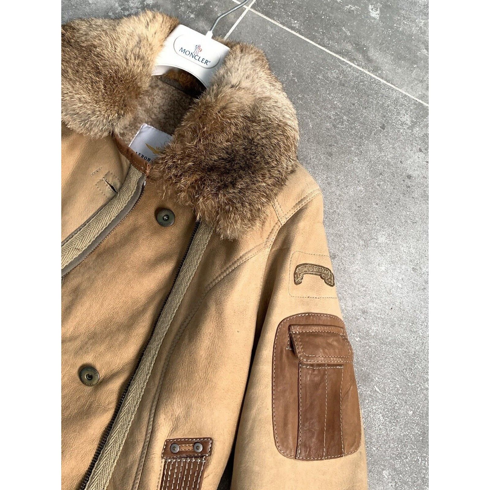 Aeronautica Militare AERONAUTICA MILITARE Sheepskin Fur Biker Jacket Coat IT 42 S Size M / US 6-8 / IT 42-44 - 14 Thumbnail