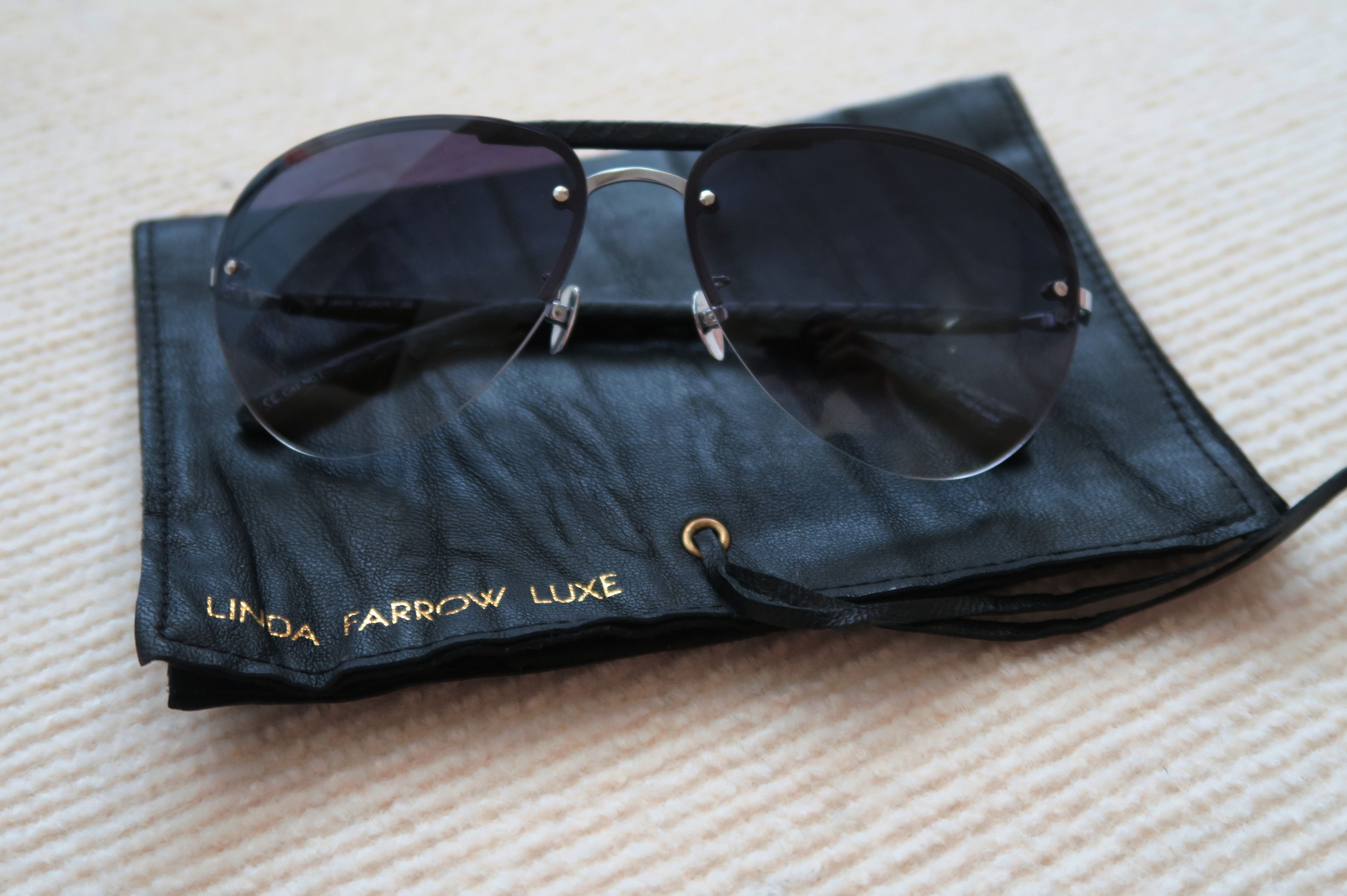 Linda Farrow Linda Farrow Luxe Snakeskin Leather LFL 199 Sunglasses Size ONE SIZE - 1 Thumbnail