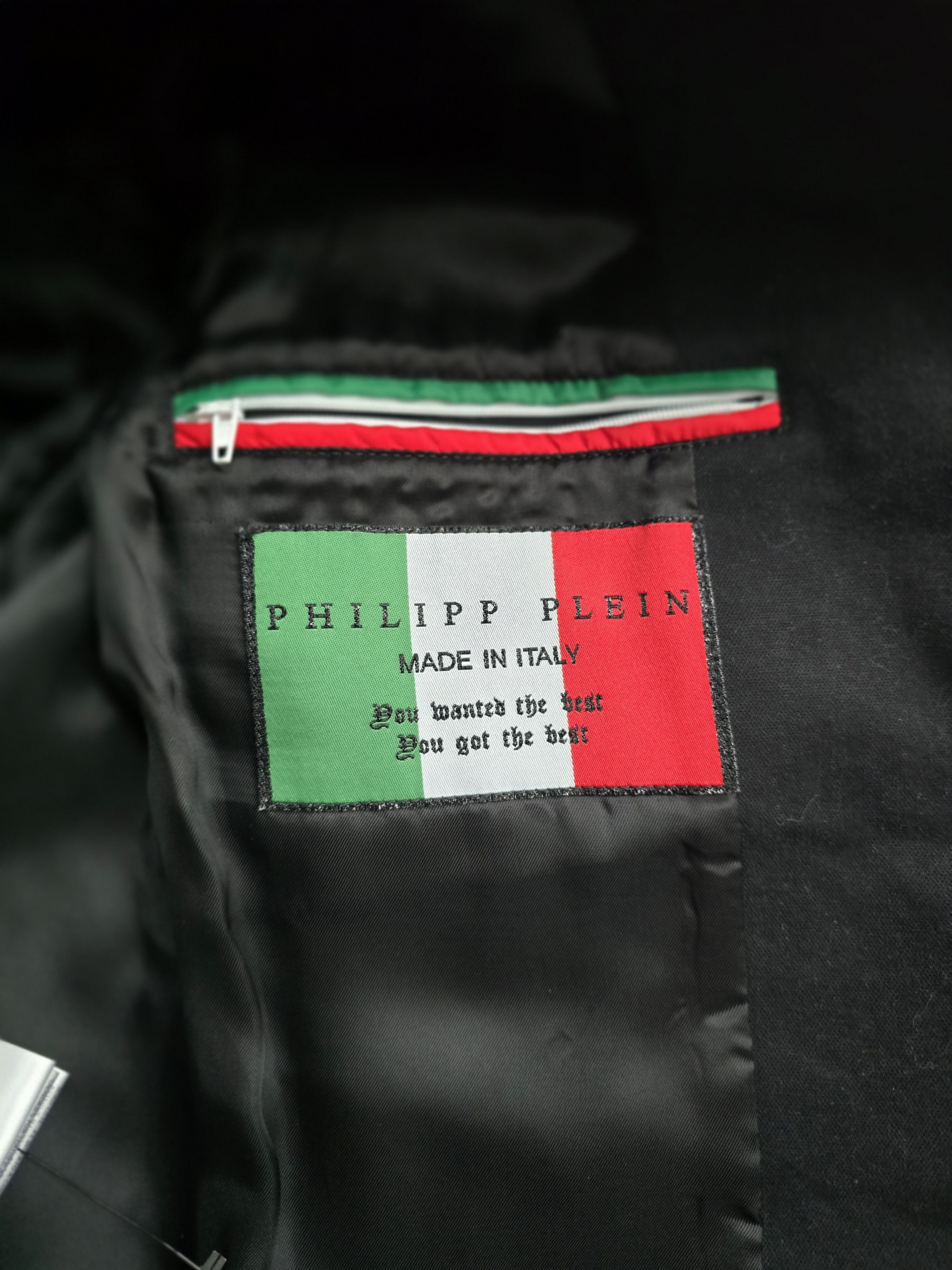Philipp Plein Philipp Plein Black Military-Style Bomber Jacket/Embroidery Size US M / EU 48-50 / 2 - 7 Thumbnail