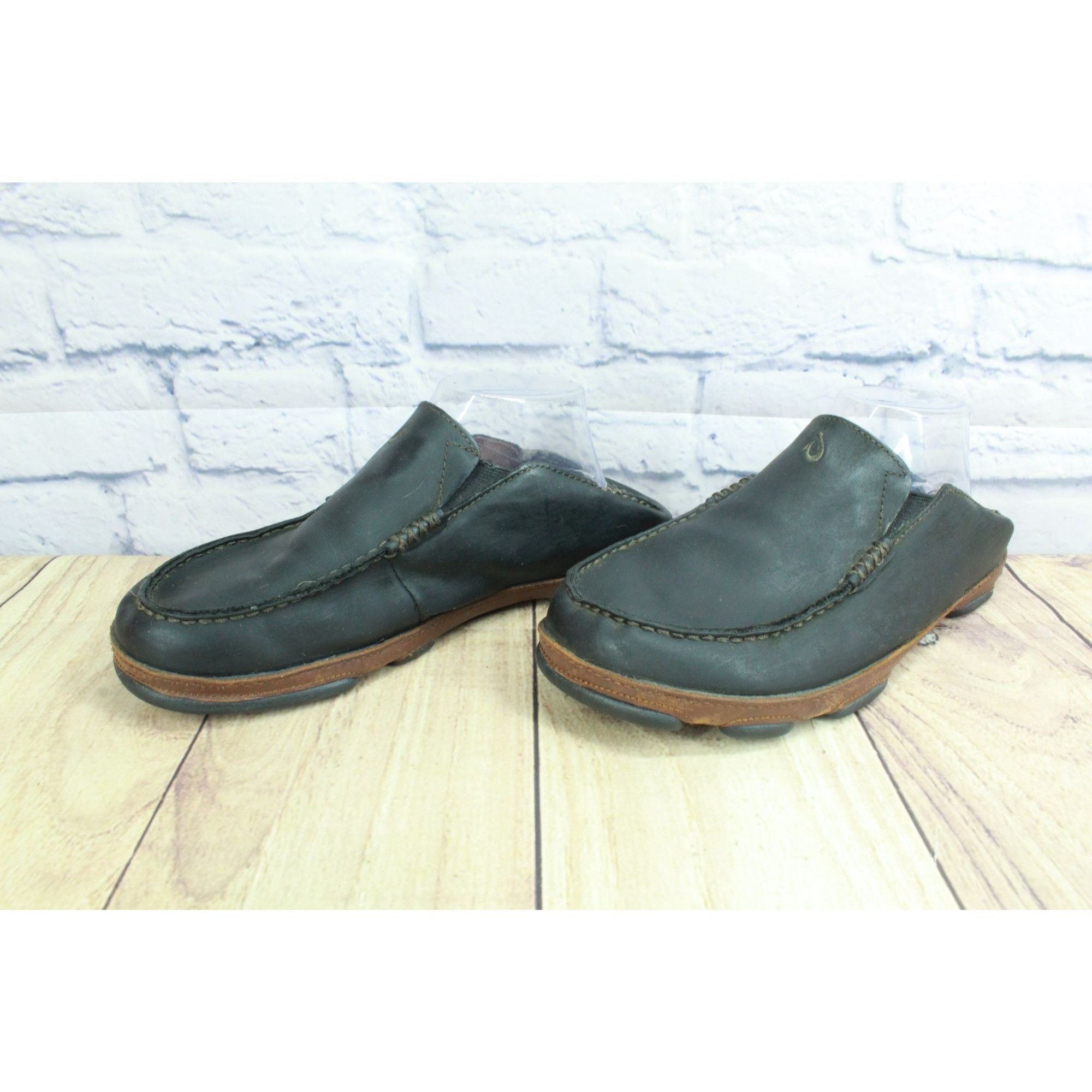 Olukai Olukai Moloa Black Leather Slip-On Loafers Men’s Size US 8.5 / EU 41-42 - 2 Thumbnail