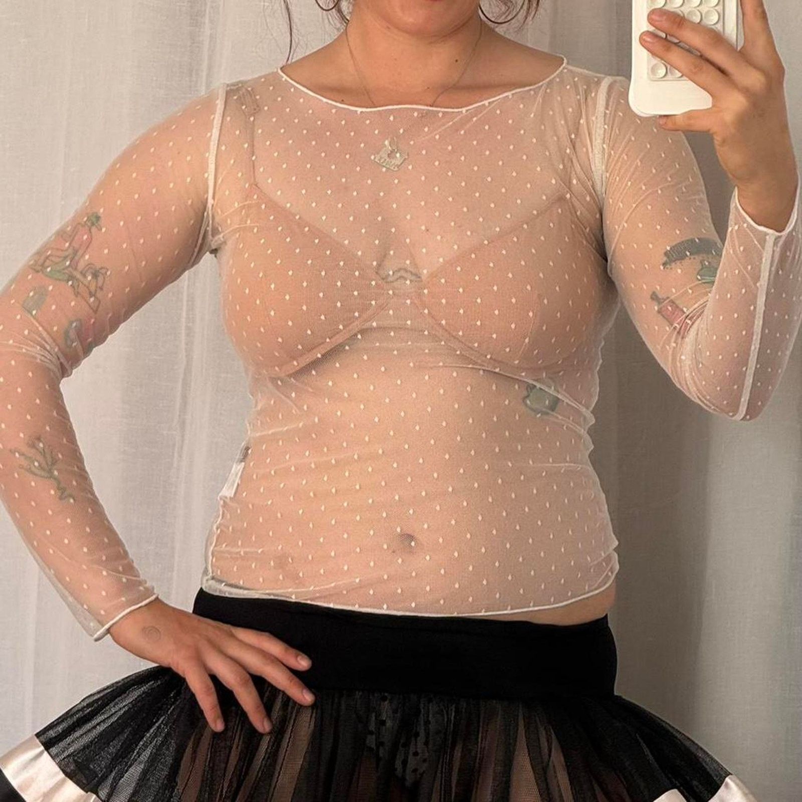 Other y2k sheer polka dot mesh top ✧ long sleeve Size M / US 6-8 / IT 42-44 - 3 Thumbnail