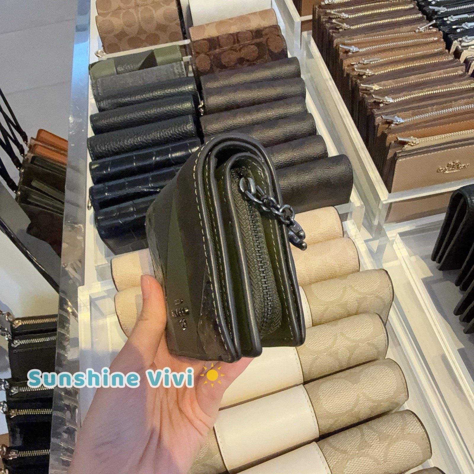 Coach NWT Coach Snap Wallet Patchwork Snake CCL77 Gunmetal/Olive Size ONE SIZE - 3 Thumbnail