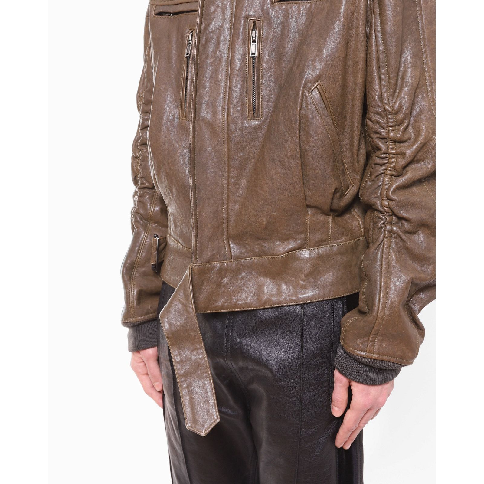 Haider Ackermann FW15 Oversized Biker Bomber in Brown Leather Size US M / EU 48-50 / 2 - 4 Thumbnail