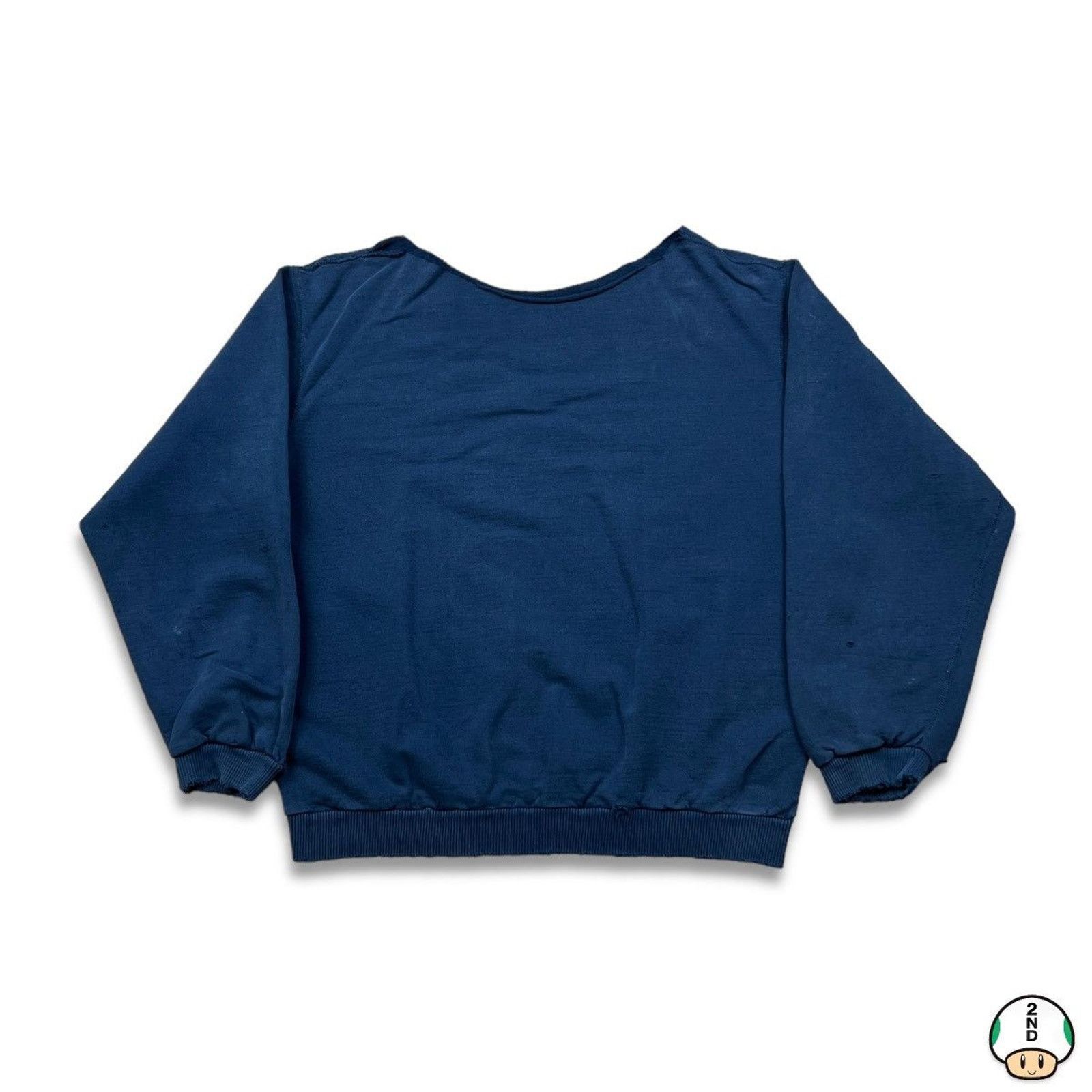 Vintage Vintage 90s Blank Sweatshirt Thrash Distress Grunge Pullover Size US L / EU 52-54 / 3 - 1 Thumbnail