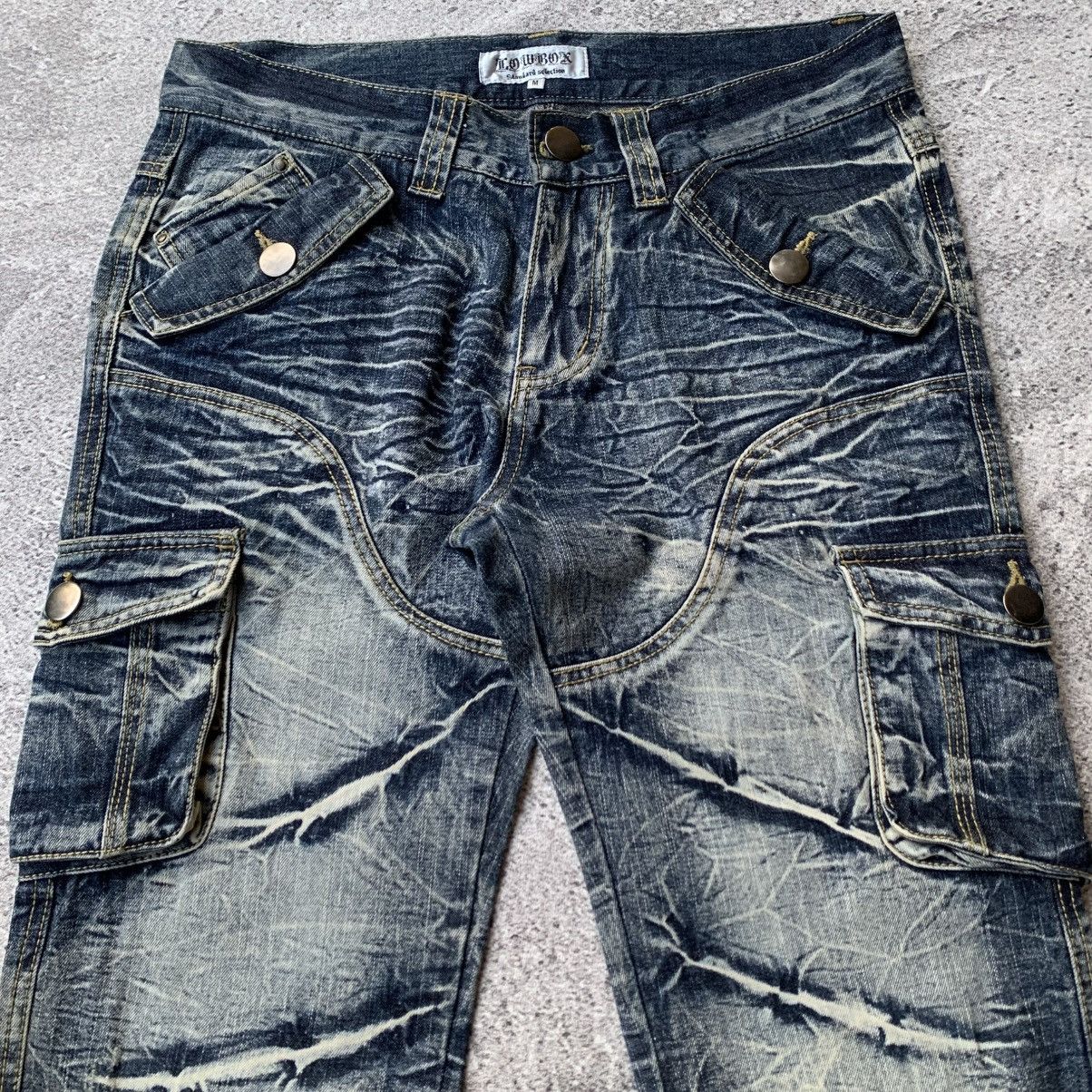If Six Was Nine × Japanese Brand × Le Grande Bleu (L.G.B.) Lowbox Cargo multipocket Flare Denim Jeans Size US 31 - 6 Thumbnail