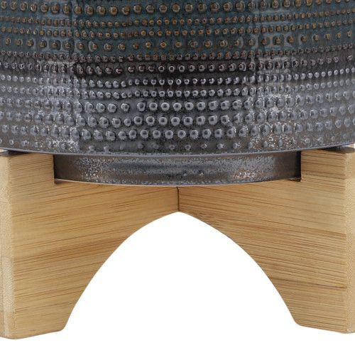 Designer × Homemade 8" DOTTED PLANTER W/ WOOD STAND, GREEN Size US L / EU 52-54 / 3 - 8 Thumbnail