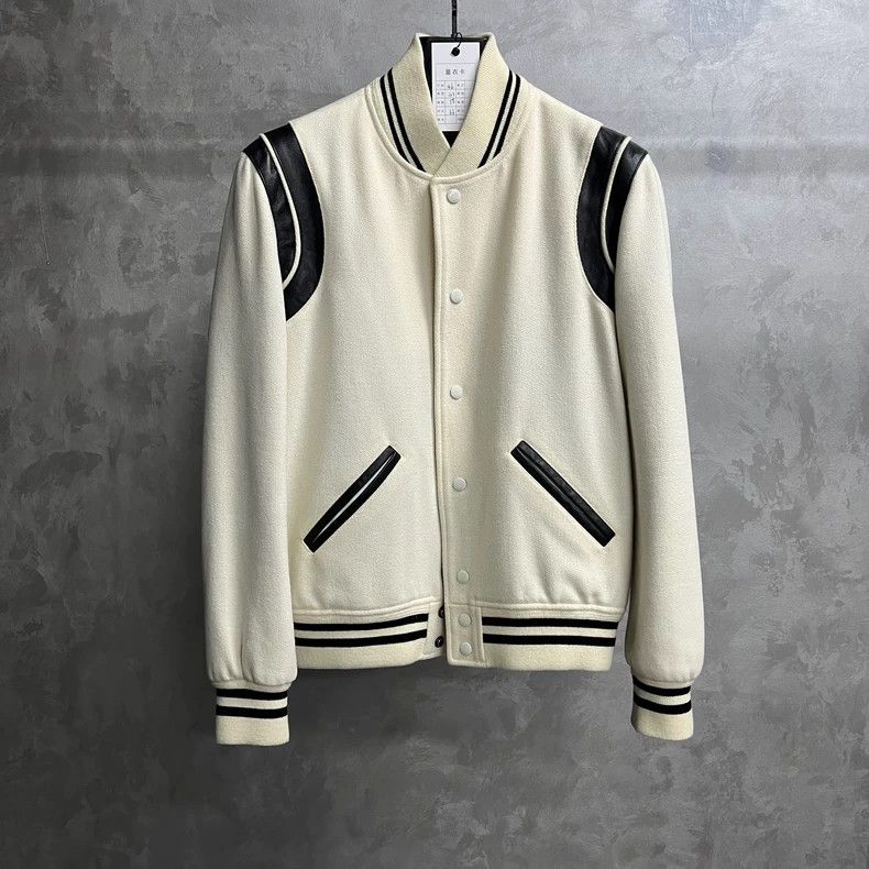Yves Saint Laurent Saint Laruent White striped single breasted casual long sle Size US S / EU 44-46 / 1 - 1 Thumbnail