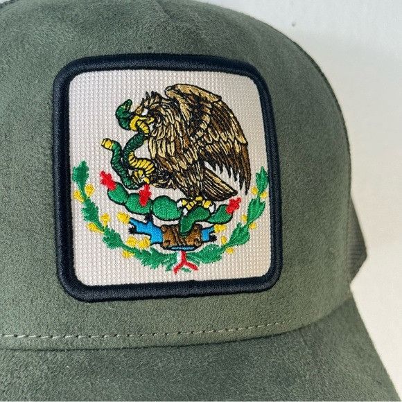 Designer NEW MEXICO SEAL GREEN SUEDE TRUCKER MESH CAP HAT Size ONE SIZE - 7 Thumbnail