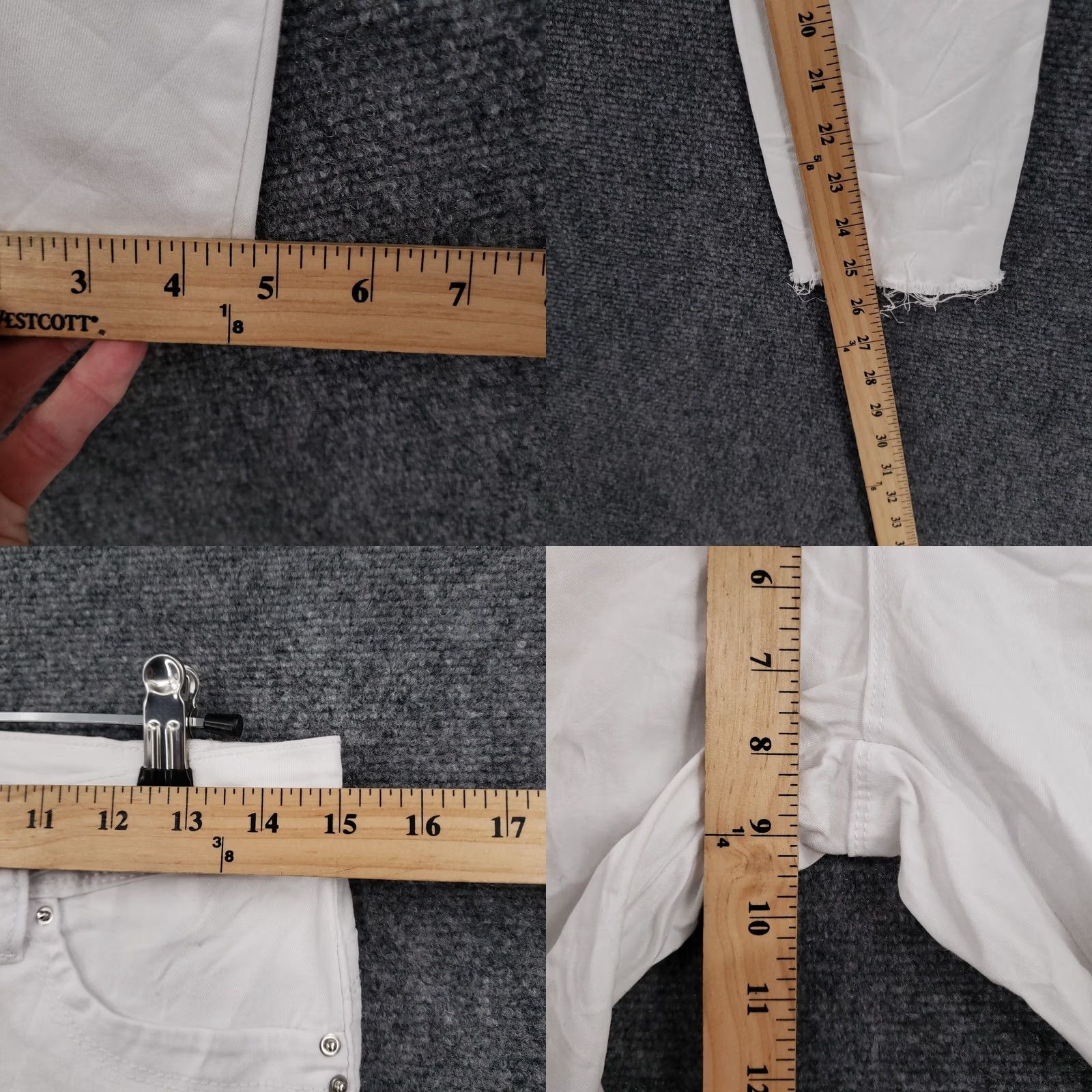 Vintage YMI Jeans Womens 3 Skinny Leg Zip Fly Floral Mid Rise Light Wash White Denim Jeans Women Slim Flower Pattern Cotton Blend White Size 26" / US 2 / IT 38 - 8 Thumbnail