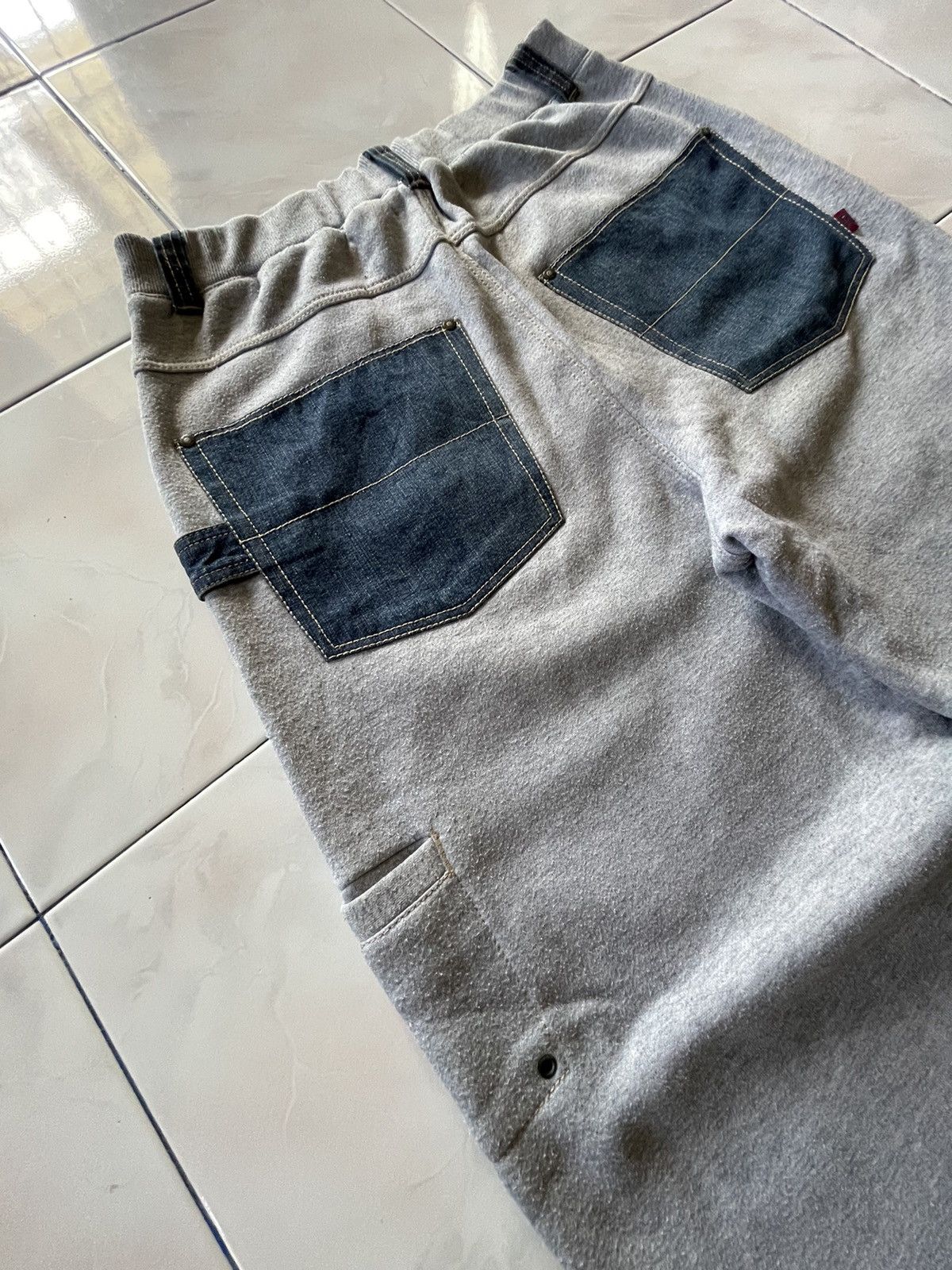 GB × Japanese Brand × Marithe + Francois Girbaud GB Baggy Hybrid Denim Sweat Muddy Wash Jeans Size US 34 / EU 50 - 18 Thumbnail