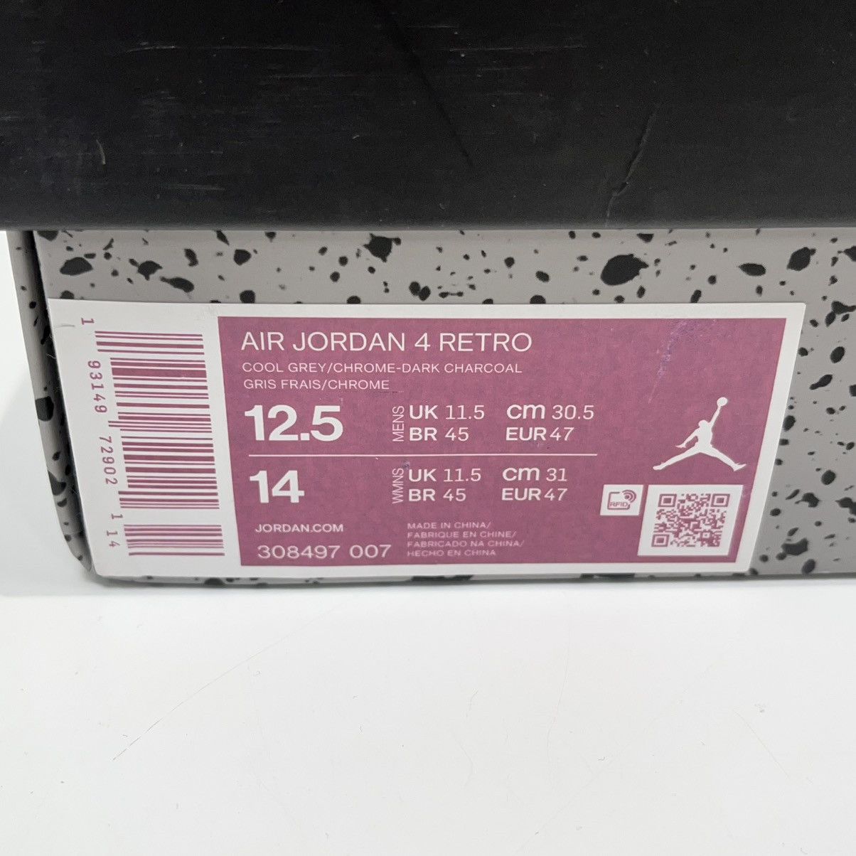 Nike Air Jordan 4 Retro Cool Grey (2019) Size US 12.5 / EU 45-46 - 14 Thumbnail