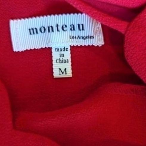Vintage Red Scalloped Cold Shoulder Blouse Top Short Sleeve Feminine Coquette Romantic Size M / US 6-8 / IT 42-44 - 4 Thumbnail