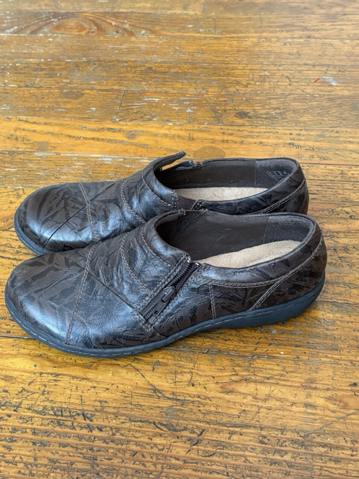 Clarks Clarks Collection Soft Cushion Brown Leather Wedge Flats Size US 9 / IT 39 - 2 Thumbnail