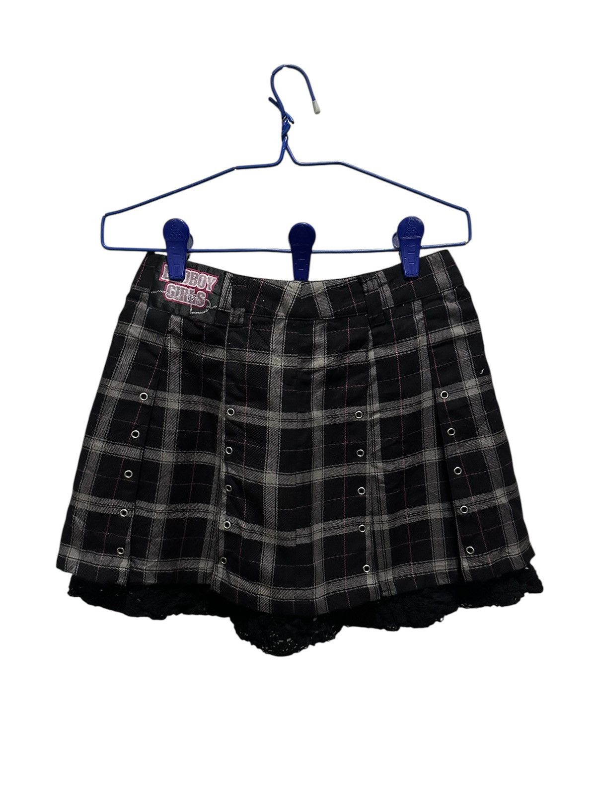 Hypebeast Vintage B.B.G Check Plaid Bad Boy Girl Hypebeast Mini Skirts Size 26" / US 2 / IT 38 - 4 Thumbnail