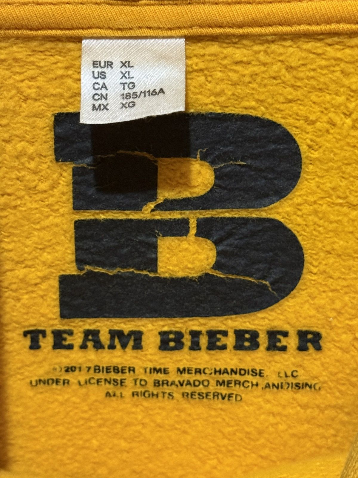 Justin Bieber H&M x Justin Bieber 2017 Stadium Tour Hoodie Yellow Size US XL / EU 56 / 4 - 5 Thumbnail