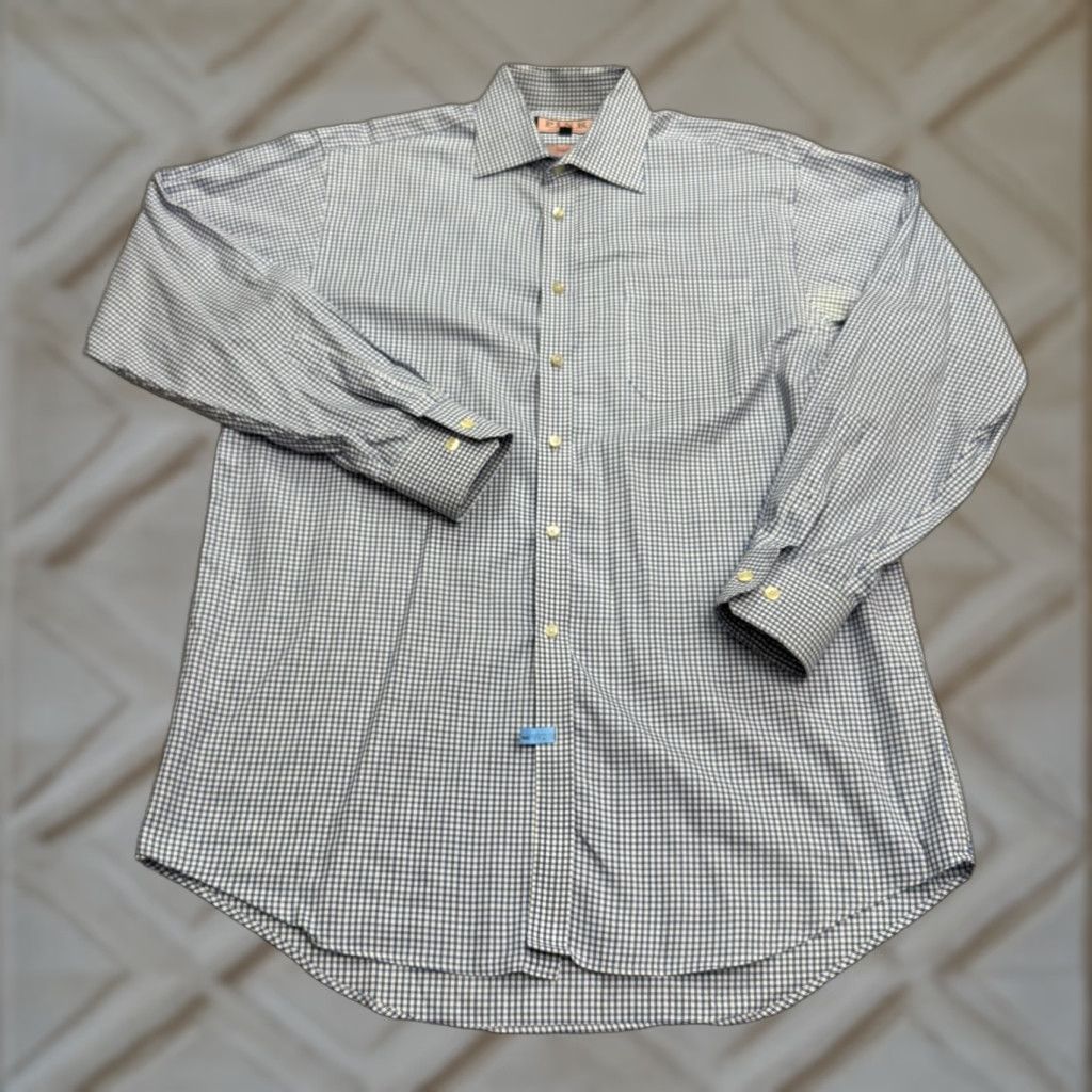 Vintage Thomas Pink Traveler Button Down Shirt Mens Large Blue Gingham Check Cotton Top Size US L / EU 52-54 / 3 - 1 Thumbnail