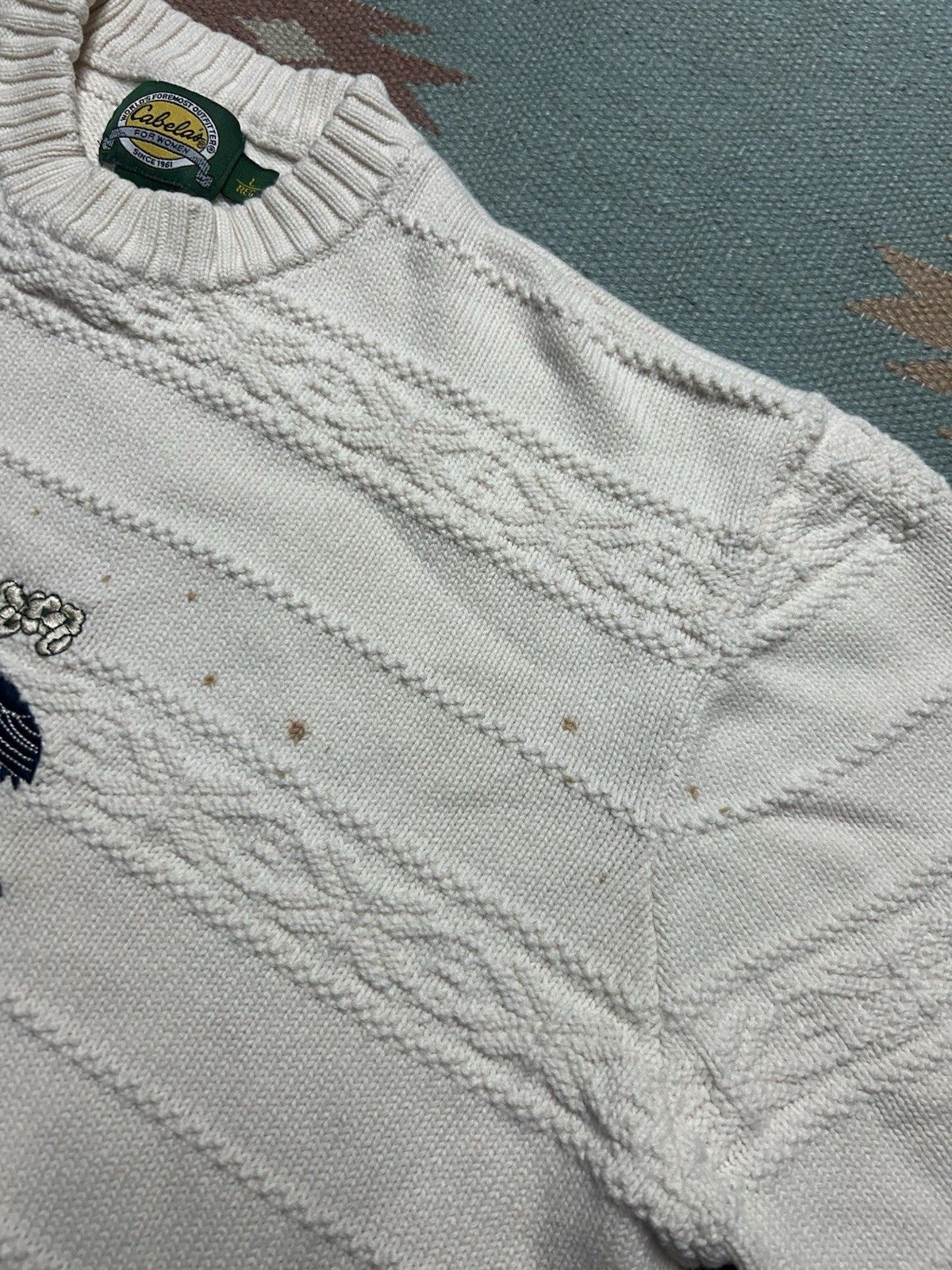 Vintage Vtg cabela’s cotton knit sweater embroide birds nature large Size L / US 10 / IT 46 - 5 Thumbnail