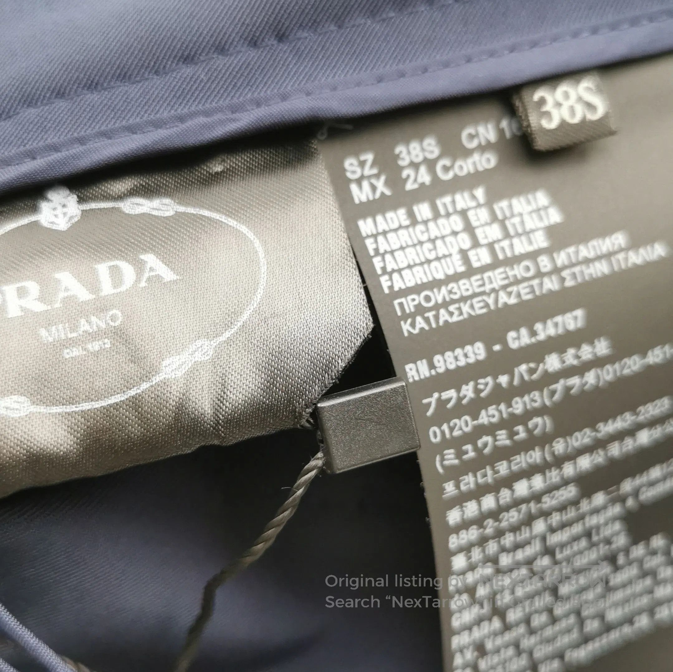 Prada Prada Logo Trousers in Navy Blue, Size 38 . Size 37" - 9 Thumbnail