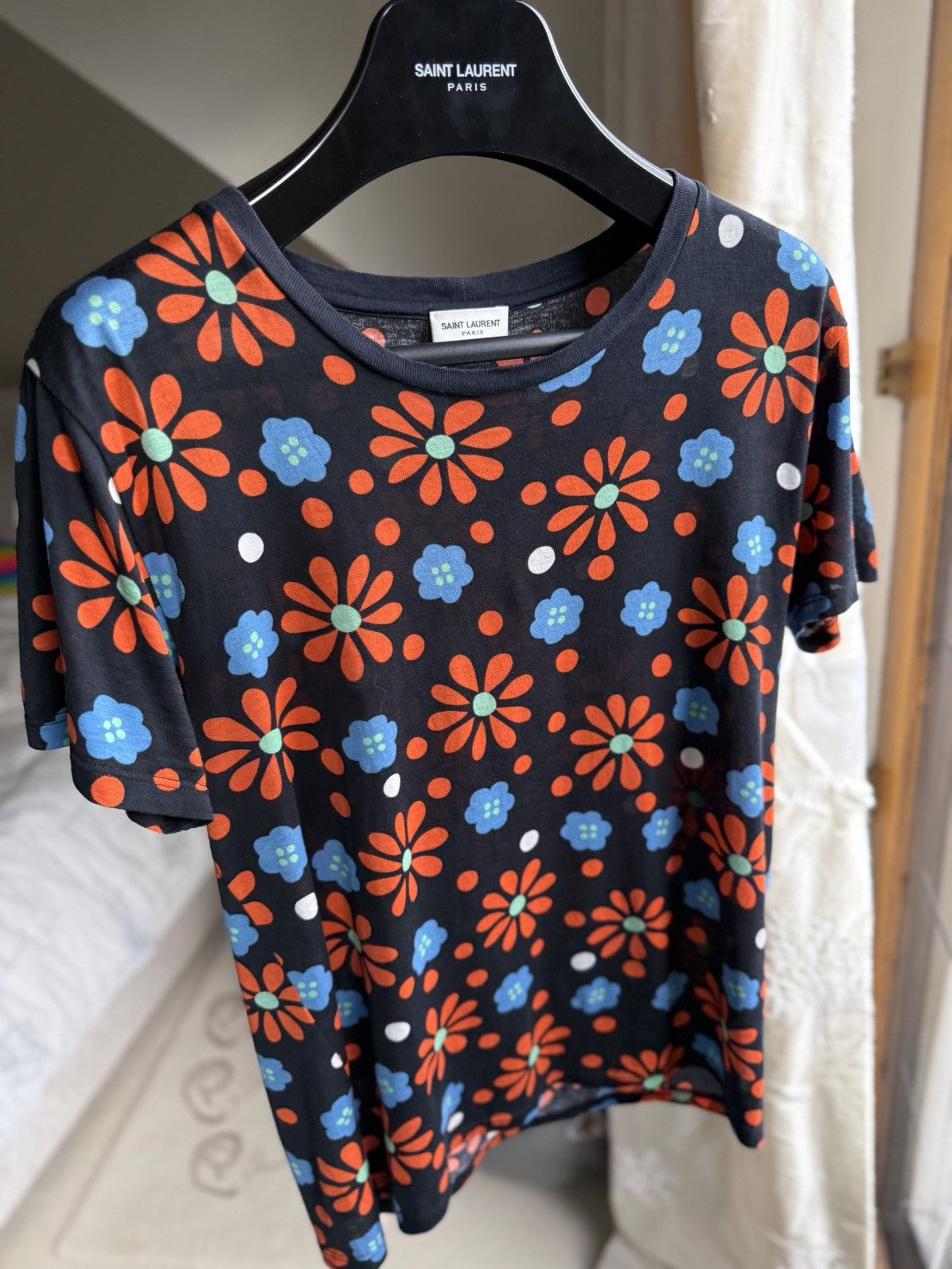 Saint Laurent Paris SS15 Saint Laurent floral T shirt Psych Rock S Hedi grail Size US S / EU 44-46 / 1 - 10 Thumbnail