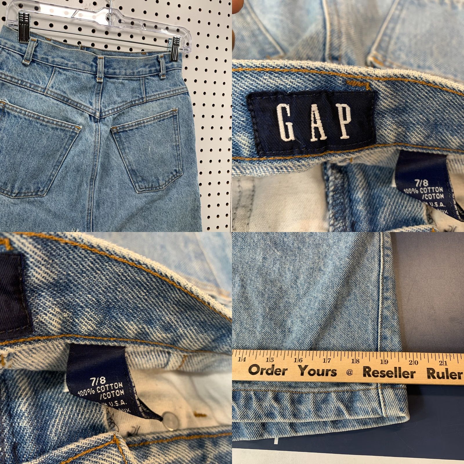 Gap VINTAGE Gap Denim Skirt Womens Size 8 Zipper Light Wash Knee Length 90s Made USA Size 30" / US 8 / IT 44 - 9 Thumbnail