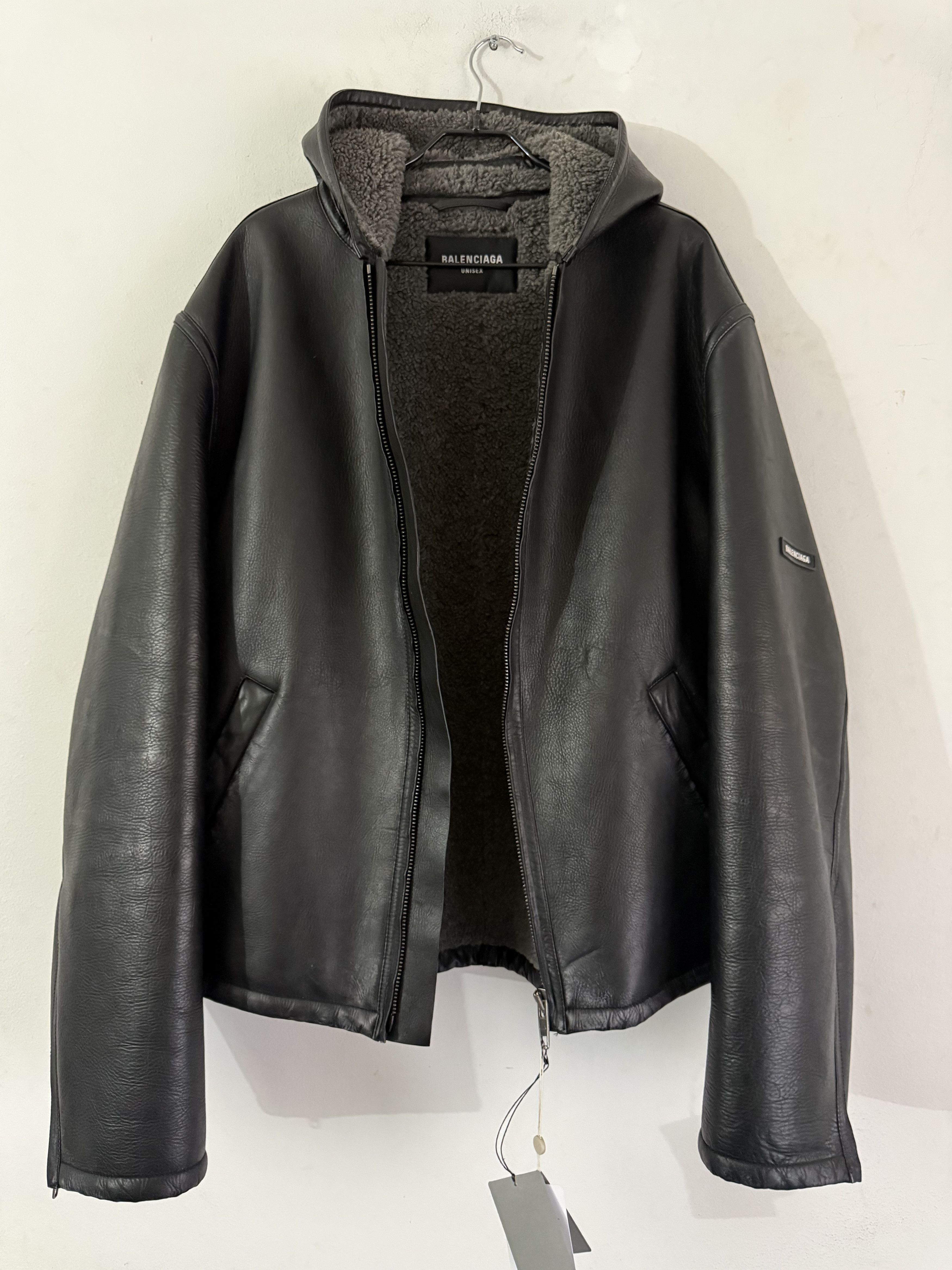 Balenciaga Hooded Shearling Jacket Leather Size US M / EU 48-50 / 2 - 9 Thumbnail