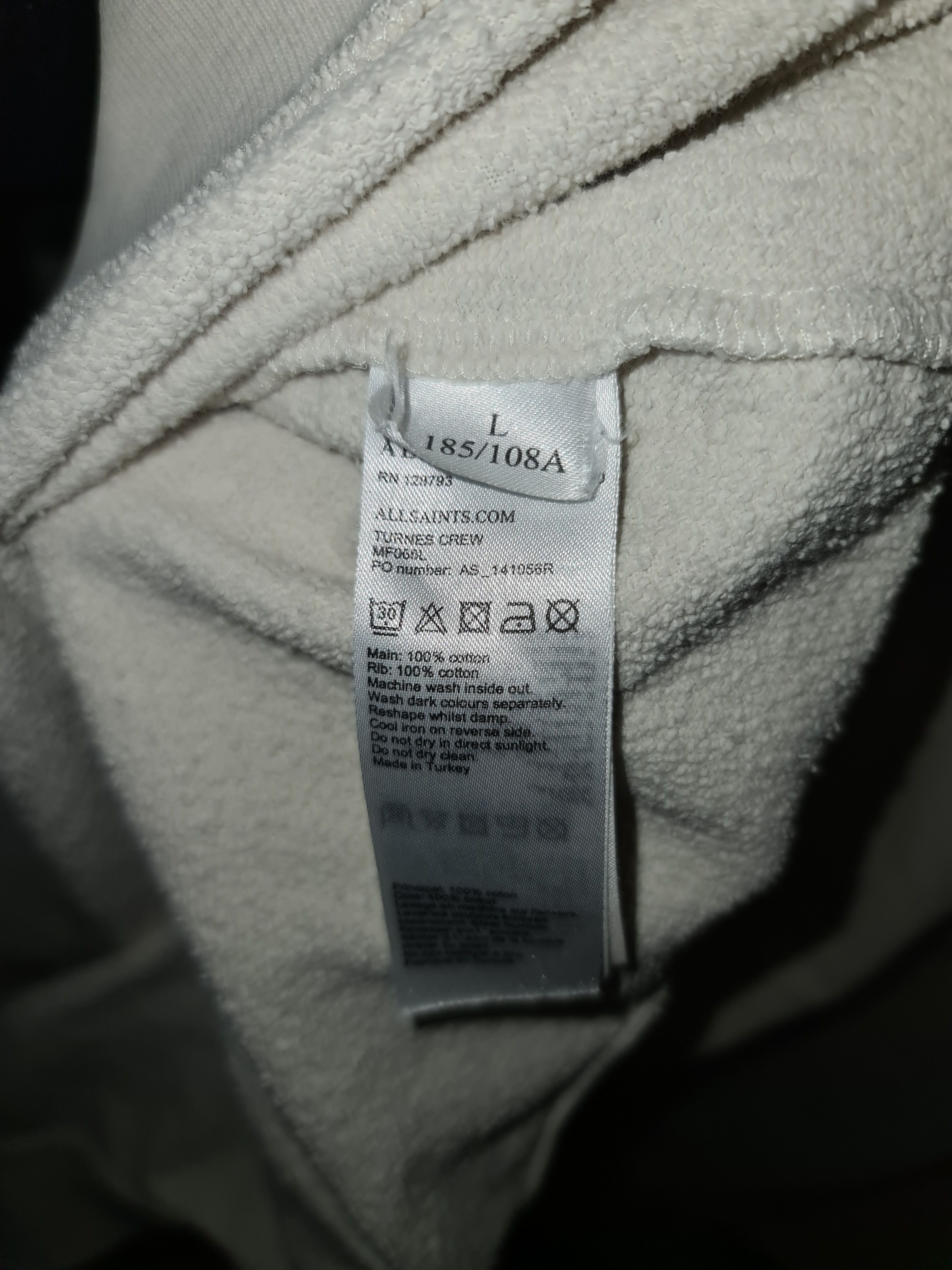Allsaints AllSaints Oversized Cream Turnes Crew Sweatshirt Crewneck Size US L / EU 52-54 / 3 - 6 Thumbnail