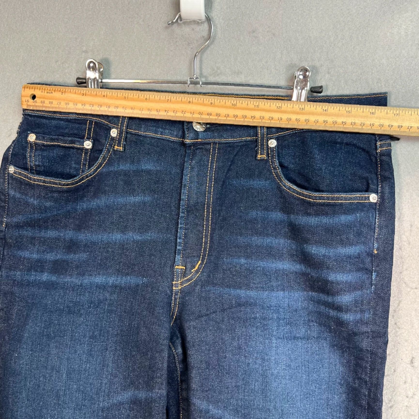 Edwin Edwin Womens Jeans Slim Straight Dark Wash Cotton Blend Denim 31 Blue Size 31 Slim Straight Womens Jeans Size 24" / US 00 / IT 34 - 5 Thumbnail