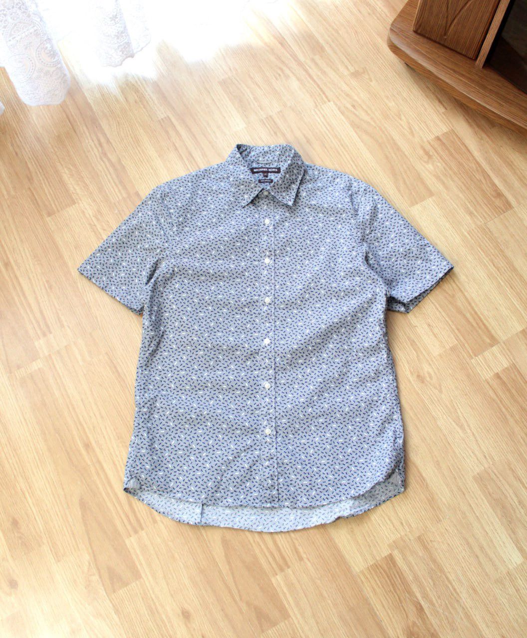 Michael Kors 🔥 Michael Kors Trim Stretch Cotton Short Sleeve Button Shirt Size US M / EU 48-50 / 2 - 1 Thumbnail