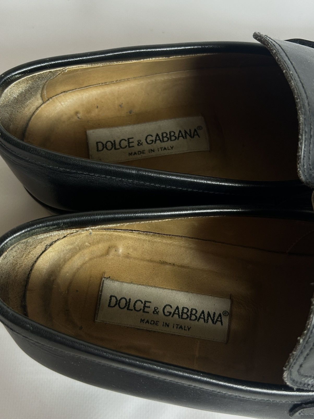 Dolce & Gabbana Vintage Dolce & Gabbana Metal Logo Leather Loafers Size US 10 / EU 43 - 10 Thumbnail