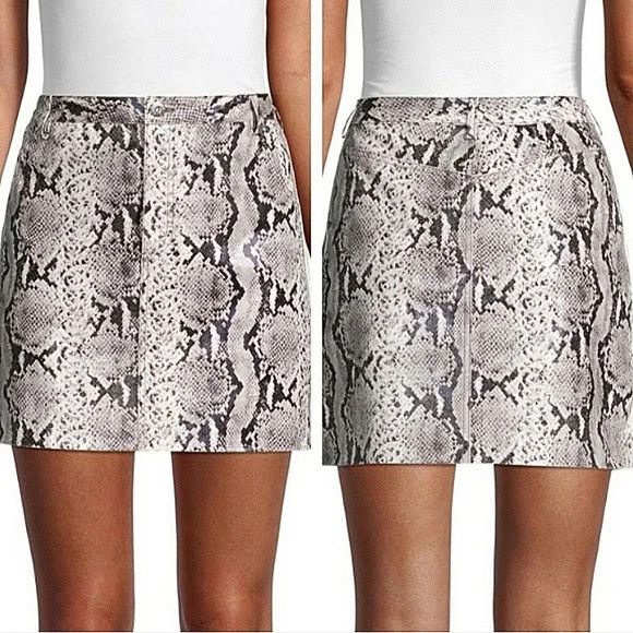BB Dakota Python The Prowl Snake Print Faux Leather Skirt NWT Size 32" / US 10 / IT 46 - 2 Thumbnail
