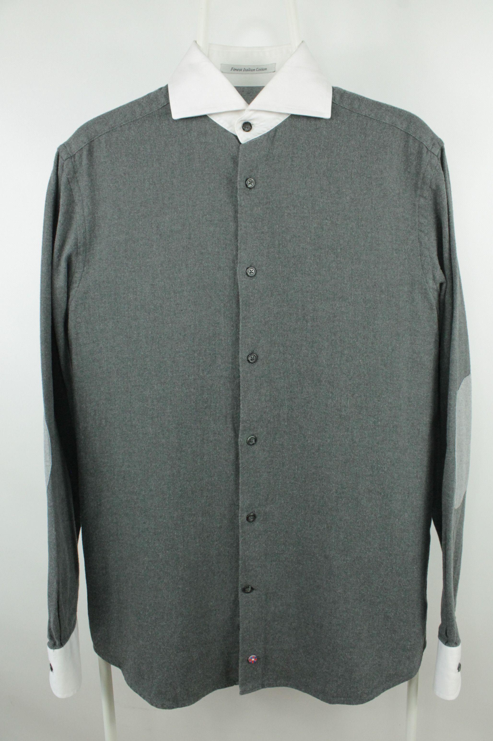 Designer × Hackett Hackett Micro Herringbone Flannel Slim Fit Dress Shirt Men's Size US M / EU 48-50 / 2 - 11 Thumbnail