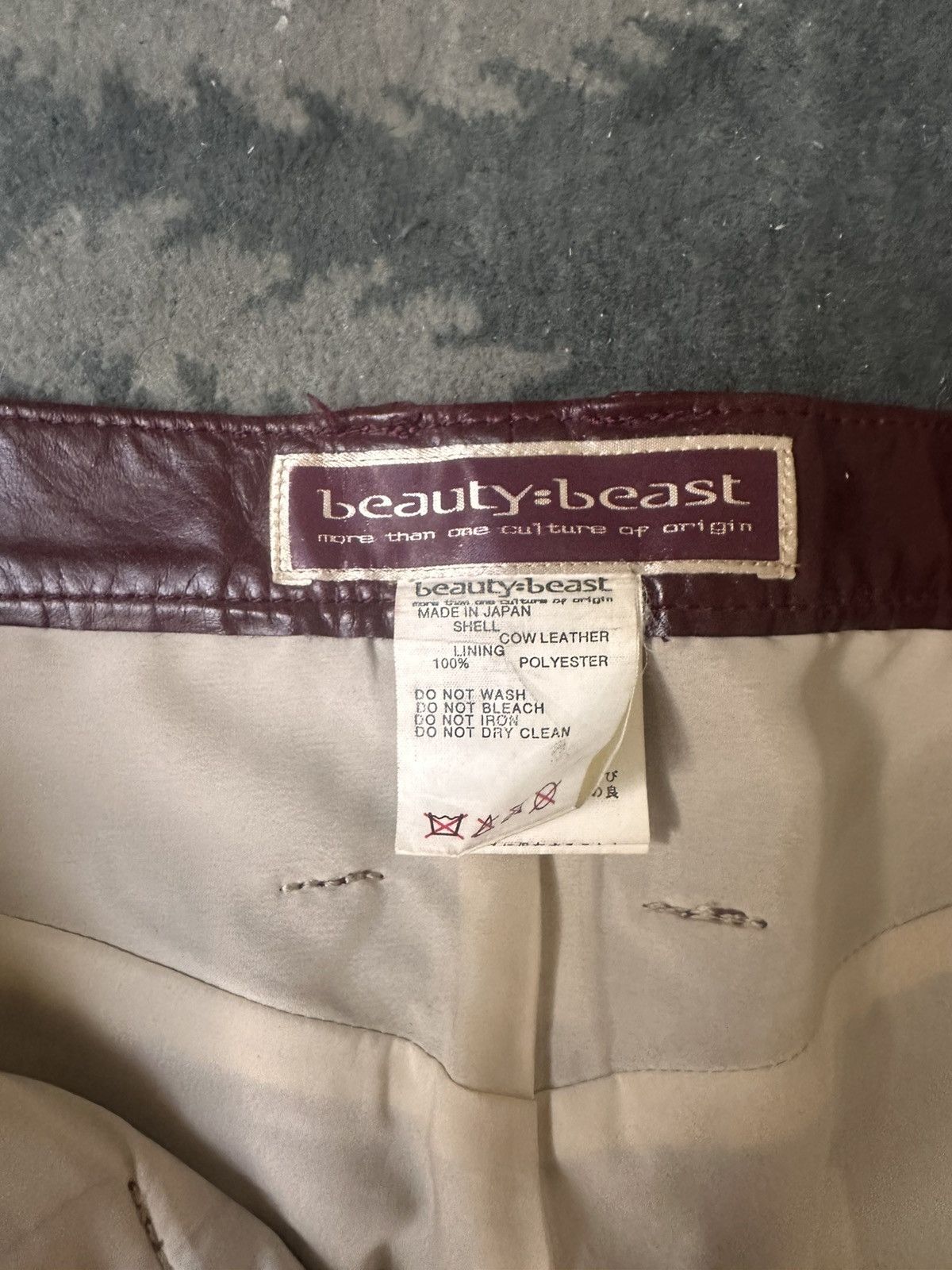 Beauty Beast BURGUNDY LEATHER TROUSERS Size US 32 / EU 48 - 4 Thumbnail