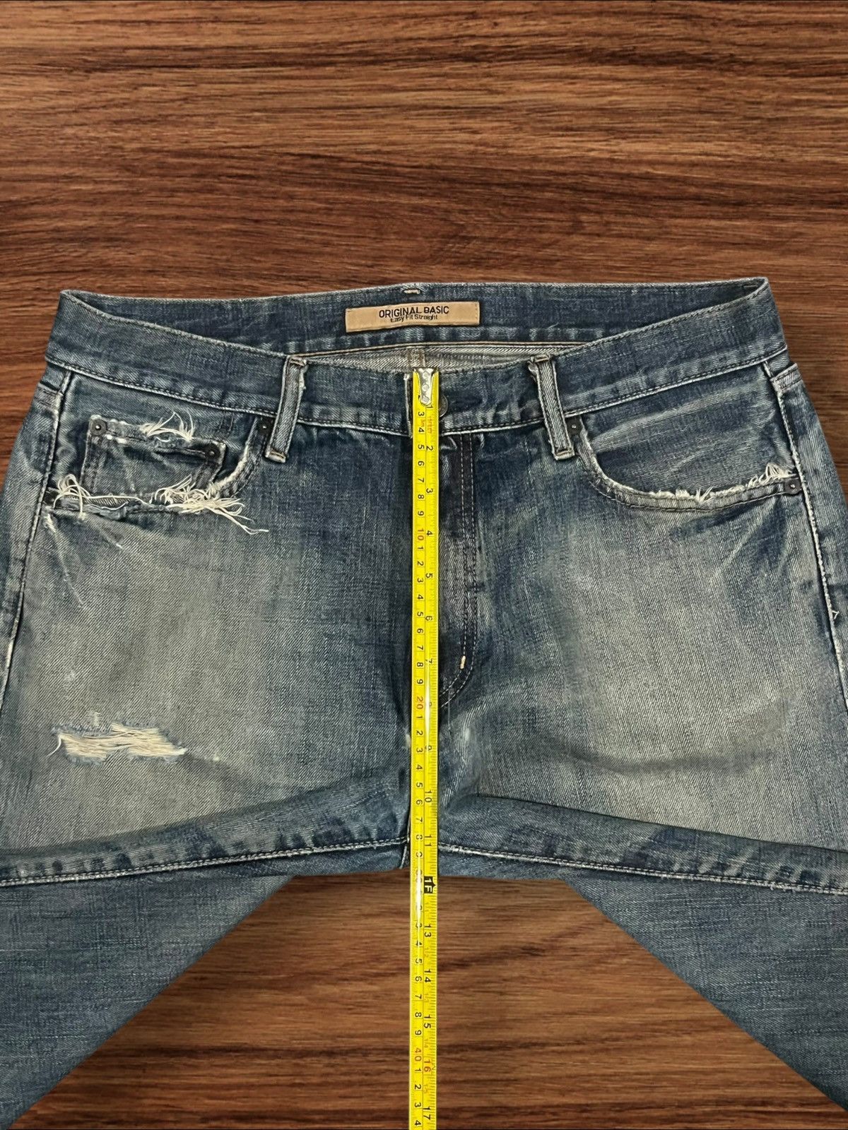 Jun Takahashi Vintage Japanese Brand Uniqlo Trash Ripped Classic Fit Jeans Size US 34 / EU 50 - 12 Thumbnail