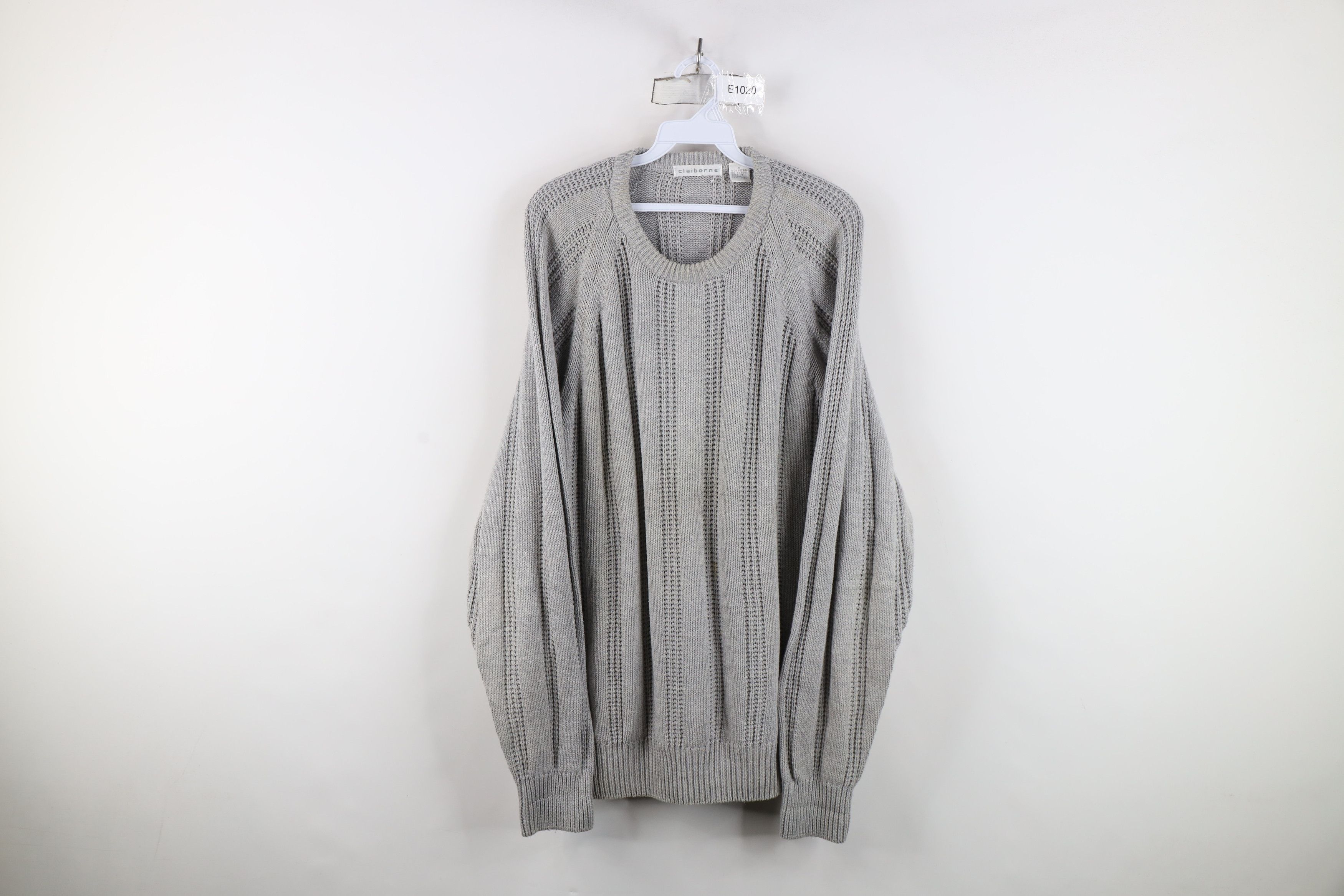 Vintage Vintage 90s Streetwear Blank Cotton Ribbed Knit Sweater Size US M / EU 48-50 / 2 - 1 Thumbnail