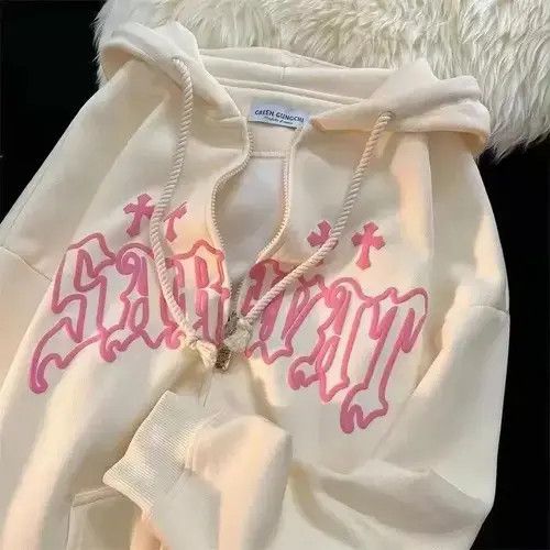 Designer Harajuku Retro Hip Hop Hoodie Zipper Y2K Sweatshirt Size US L / EU 52-54 / 3 - 2 Thumbnail