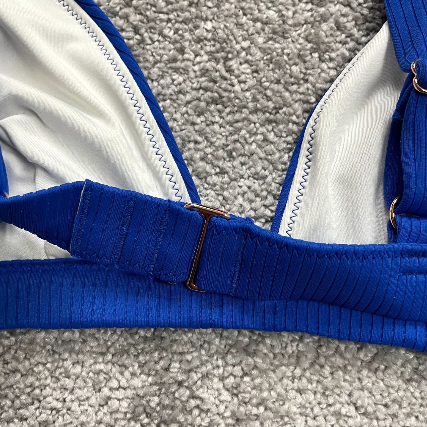 Vintage Shade & Shore Bikini Top Womens M Blue Triangle Spaghetti Strap Beach Swimwear Top Adult Regular Medium Blue Womens Size M / US 6-8 / IT 42-44 - 6 Thumbnail