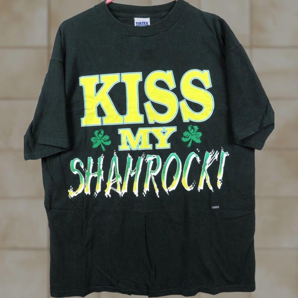 Tultex VINTAGE Kiss My Shamrock St Patrick's day Tultex cotton T-Shirt L Size US L / EU 52-54 / 3 - 1 Thumbnail